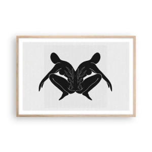 Poster in cornice rovere chiaro - Anima comune - 91x61 cm