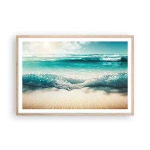 Poster in cornice rovere chiaro - La calma dell'oceano - 91x61 cm