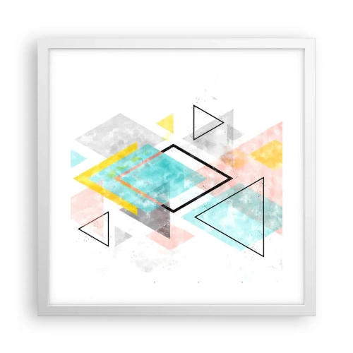 Poster in cornice bianca - Gioco geometrico - 40x40 cm