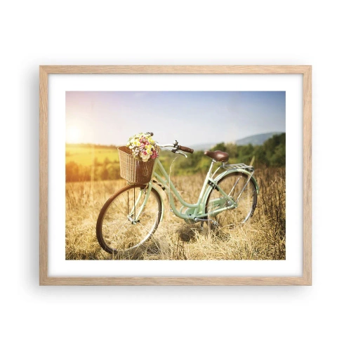 Poster in cornice rovere chiaro - Resto qui un attimo - 50x40 cm