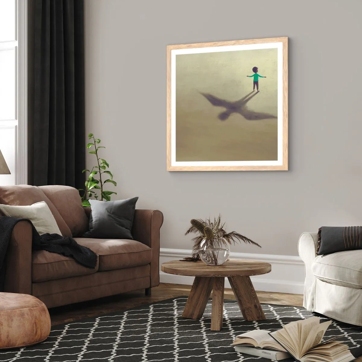 Poster in cornice rovere chiaro - Eroe del futuro - 60x60 cm