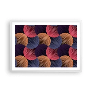 Poster in cornice bianca - Al ritmo delle sfere - 70x50 cm