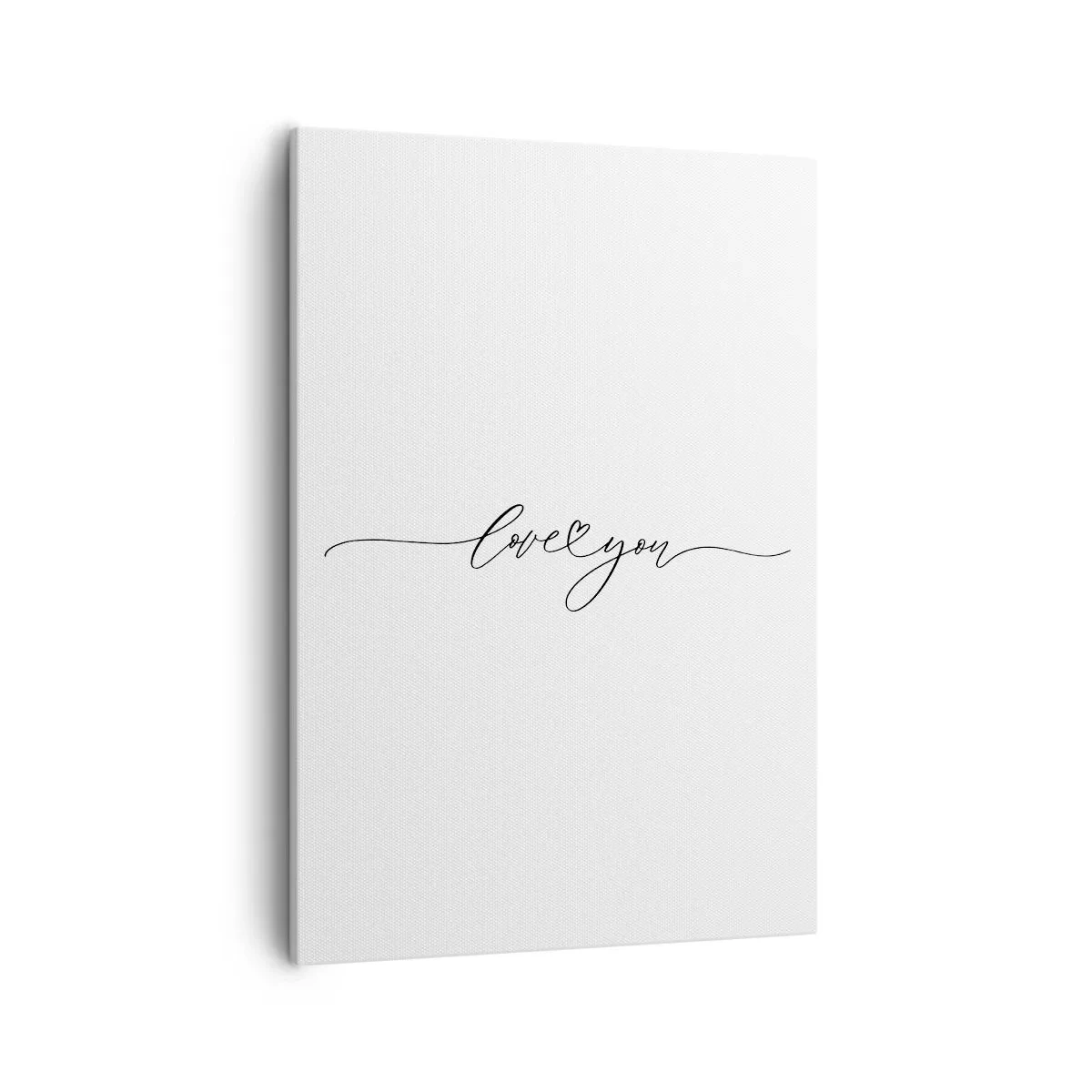 Quadro su tela - Stampe su Tela - La scritta "Ti amo" in un carattere elegante - 50x70cm - Bianco e nero - Decorazione murale moderna per soggiorno e camera da letto ARTTOR