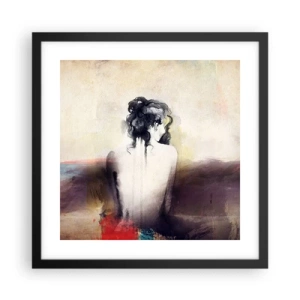 Poster in cornice nera - Linee miti, forme ovali - 40x40 cm