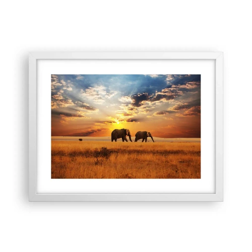 Poster in cornice bianca - Passeggiata familiare - 40x30 cm