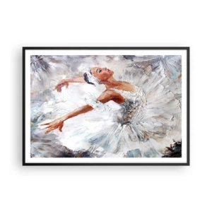 Poster in cornice nera - Una ballerina in abito bianco che balla - 100x70cm - Delicata e leggera come il tulle - Decorazione murale moderna per soggiorno e camera da letto ARTTOR