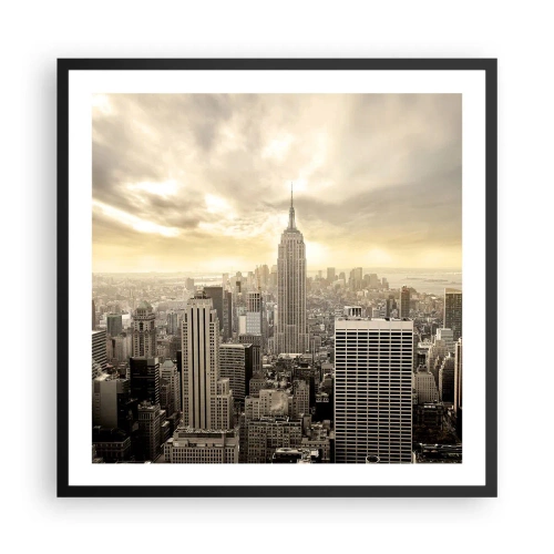 Poster in cornice nera - New York in grigio - 60x60 cm