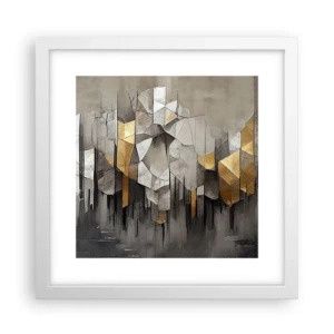 Poster in cornice bianca - Composizione di ghiaccio e luce - 30x30 cm