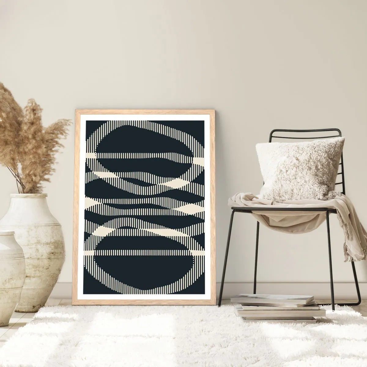 Poster in cornice rovere chiaro - Tentativo di rompere l'oscurità - 70x100 cm