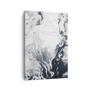 Quadro su tela - Stampe su Tela - Motivo astratto monocromatico con effetto marmo - 70x100cm - Il centro della terra - Decorazione murale moderna per soggiorno e camera da letto ARTTOR