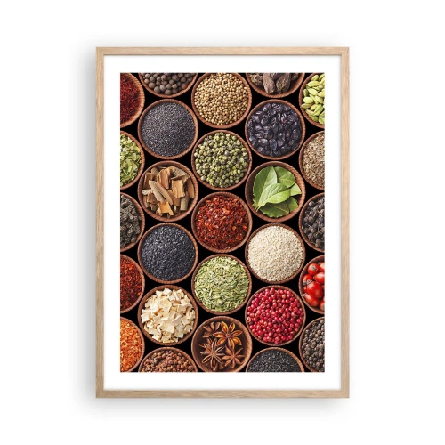 Poster in cornice rovere chiaro - Tutti i gusti del mondo - 50x70 cm