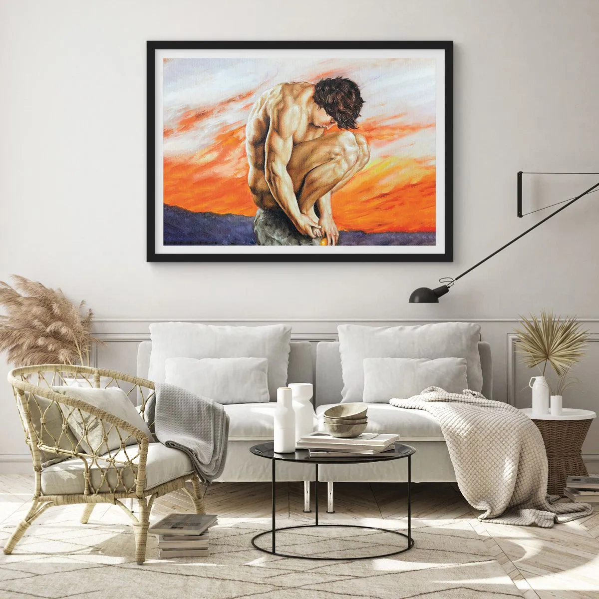 Poster in cornice nera - Immerso in se stesso - 40x30 cm