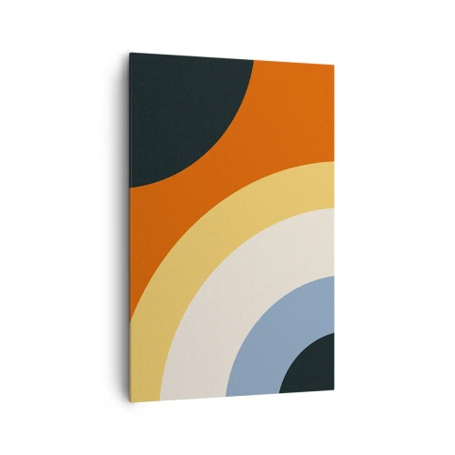 Quadro su tela - Stampe su Tela - Opera d'arte astratta con archi colorati e cerchi contrastanti - 80x120cm - Verso di se - Decorazione murale moderna per soggiorno e camera da letto ARTTOR