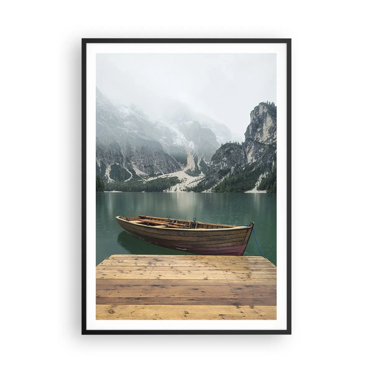 Poster in cornice nera - E attorno le fiere rocce - 70x100 cm