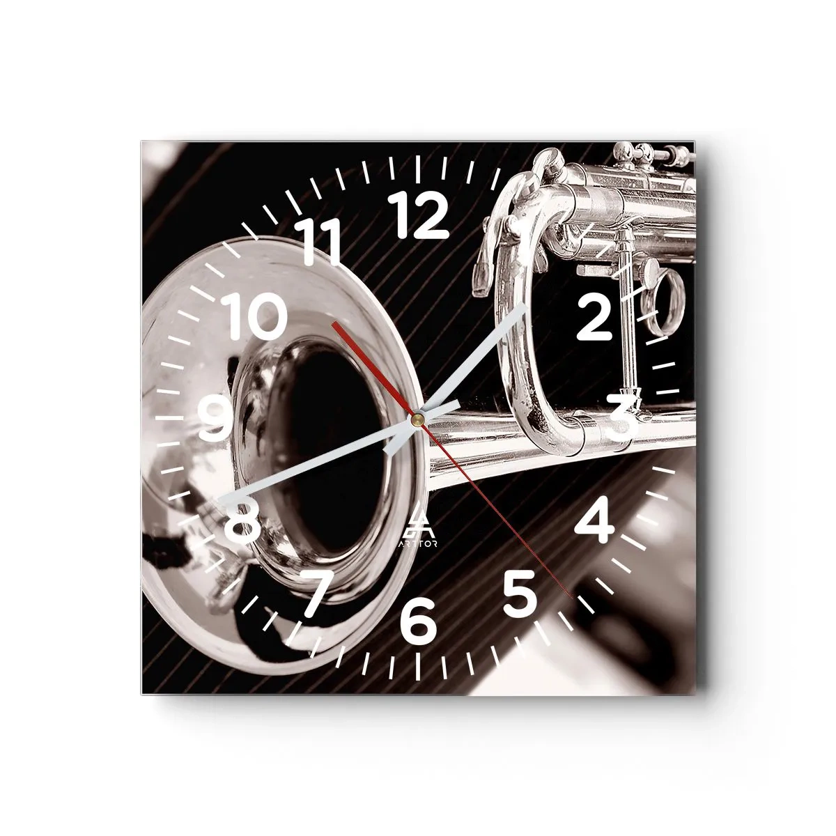Orologio da parete - Orologio in Vetro - Viaggio musicale negli anni '30 - 30x30 cm