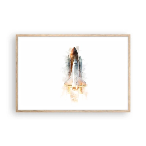 Poster in cornice rovere chiaro - La partenza degli esploratori - 91x61 cm
