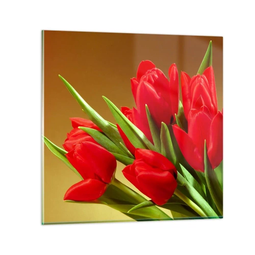 Quadro su vetro - Un mazzo di gioia primaverile - 30x30 cm