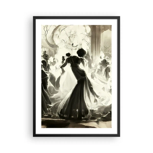Poster in cornice nera - Un elegante ballo in bianco e nero - 50x70cm - Il gran ballo in maschera - Decorazione murale moderna per soggiorno e camera da letto ARTTOR