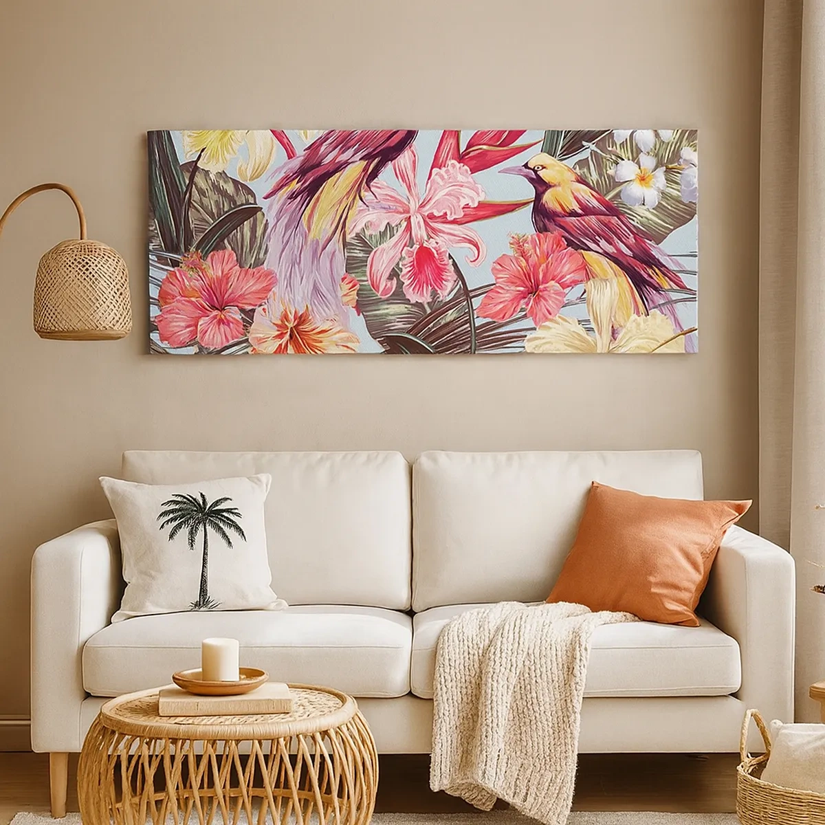 Quadro su tela - Stampe su Tela - Petali e piume - 30x30 cm