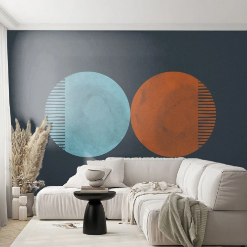 Fotomurali Autoadesivo Deluxe Sticker - Solo geometria? - Astrazione, Pezzo, Quartieri - 150x105 cm