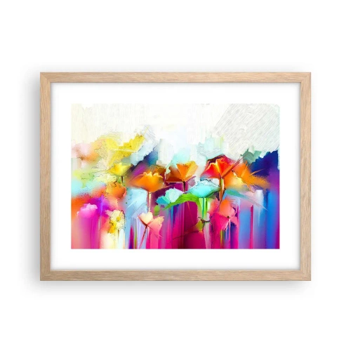 Poster in cornice rovere chiaro - L'arcobaleno è fiorito - 40x30 cm