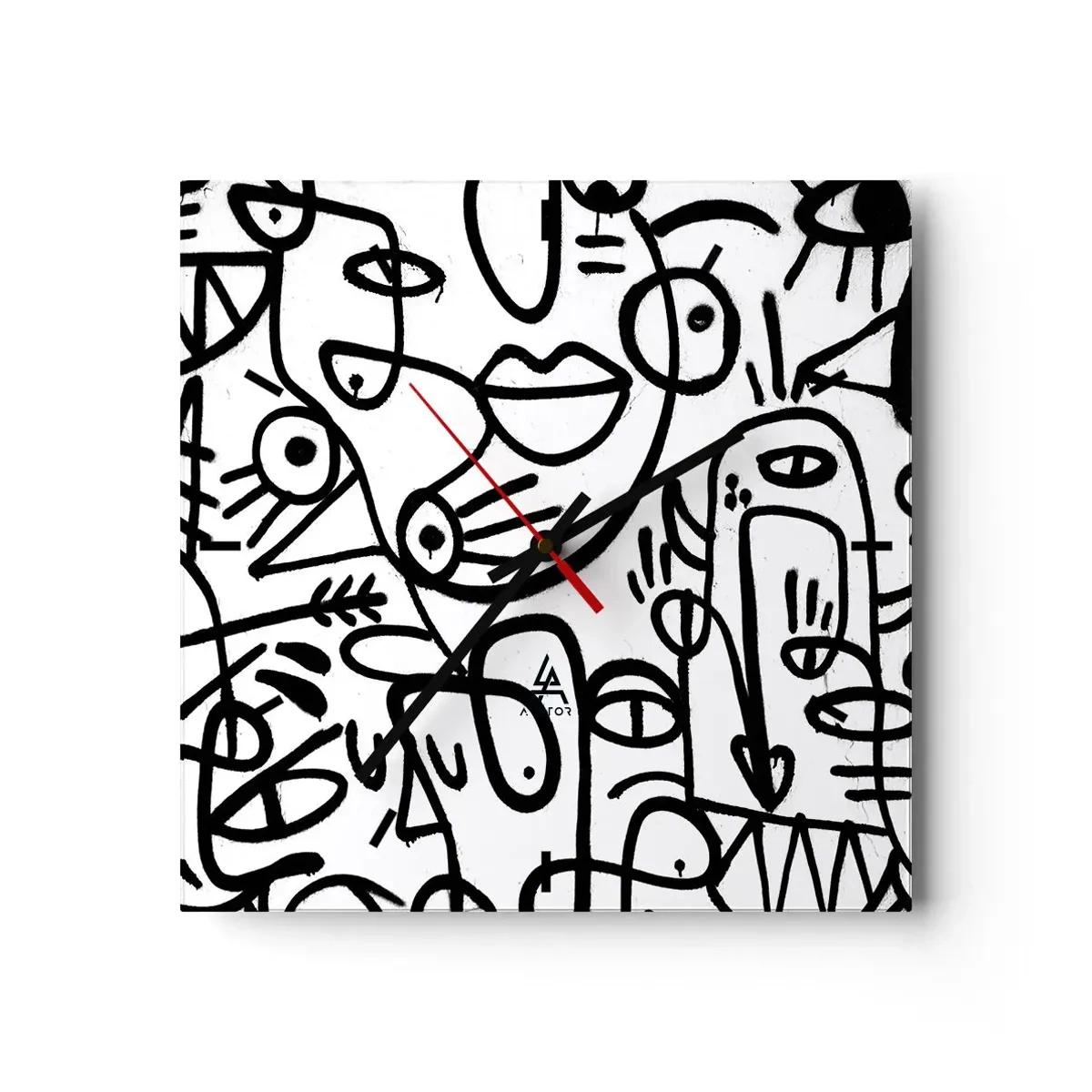 Orologio da parete - Orologio in Vetro - Volti e miraggi - 40x40 cm