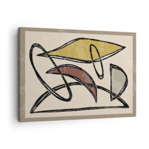 Quadro su tela - Stampe su Tela - Astrazione con forme geometriche e colori tenui - 70x50cm - Verticali e orizzontali - Decorazione murale moderna per soggiorno e camera da letto ARTTOR