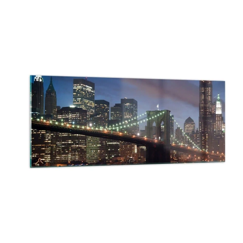 Quadro su vetro - Notte illuminata - 100x40 cm