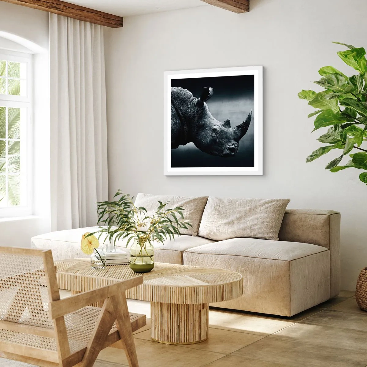 Poster in cornice bianca - Profilo destro - 40x40 cm