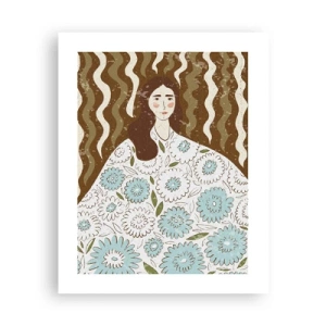 Poster - Ritratto con abito a fiori - 40x50 cm