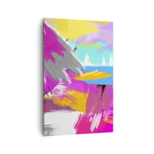 Quadro su tela - Stampe su Tela - Astrazione dinamica in colori intensi - 80x120cm - Pennellata dopo pennellata - Decorazione murale moderna per soggiorno e camera da letto ARTTOR