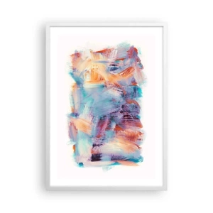 Poster in cornice bianca - Caos colorato - 50x70 cm