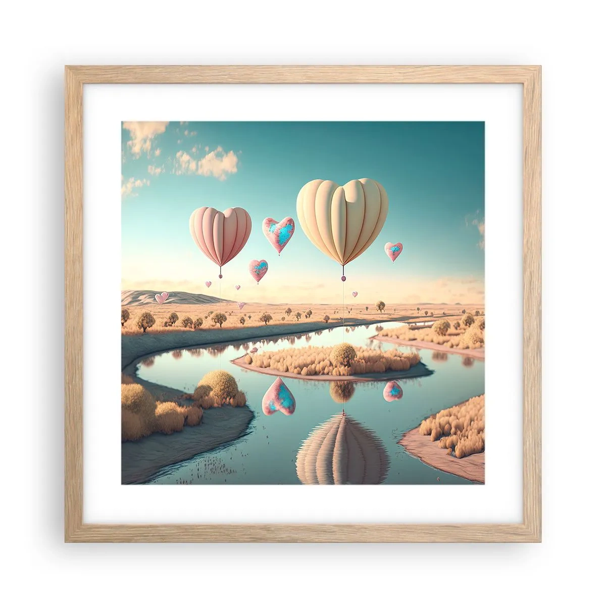 Poster in cornice rovere chiaro - L'amore permette di volare - 40x40 cm