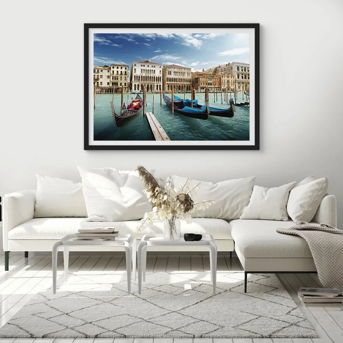 Poster in cornice nera - Palazzi nel blu - 40x30 cm