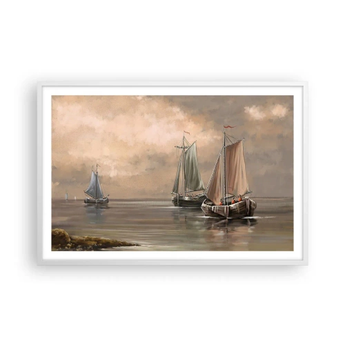 Poster in cornice bianca - Il ritorno dei marinai - 91x61 cm