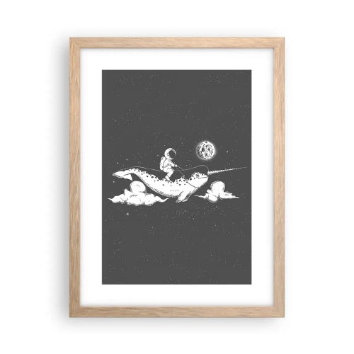 Poster in cornice rovere chiaro - Il cavaliere dello spazio - 30x40 cm