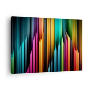 Quadro su tela - Stampe su Tela - Le linee verticali colorate creano un'astrazione dinamica. - 70x50cm - Organi di luce - Decorazione murale moderna per soggiorno e camera da letto ARTTOR