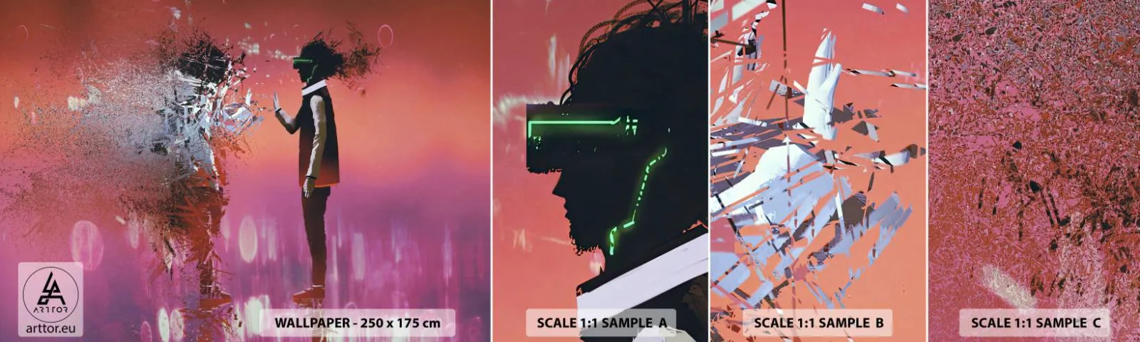 Campione di Fotomurale Adesivo Deluxe Sticker - Puoi guardare te stesso? - Astrazione, Pezzo, Persone - 100x30 cm