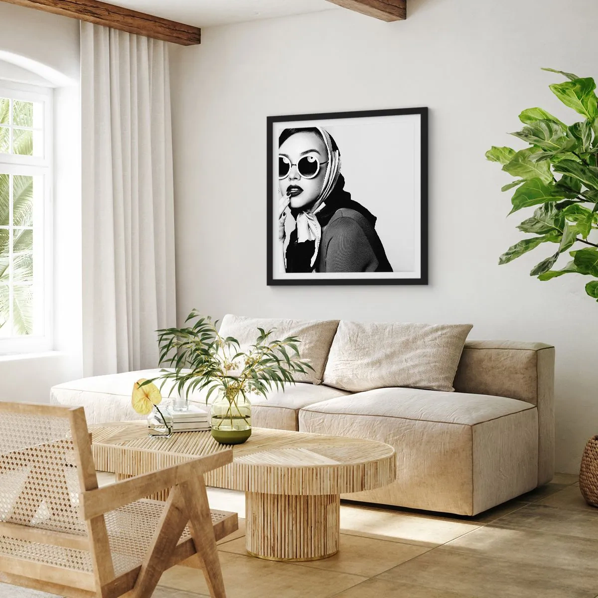 Poster in cornice nera - Saluti dagli anni '60 - 40x40 cm