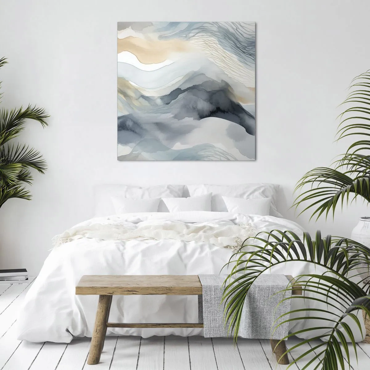 Quadro su tela - Stampe su Tela - Astrazione nevosa e nebbiosa - 70x70 cm