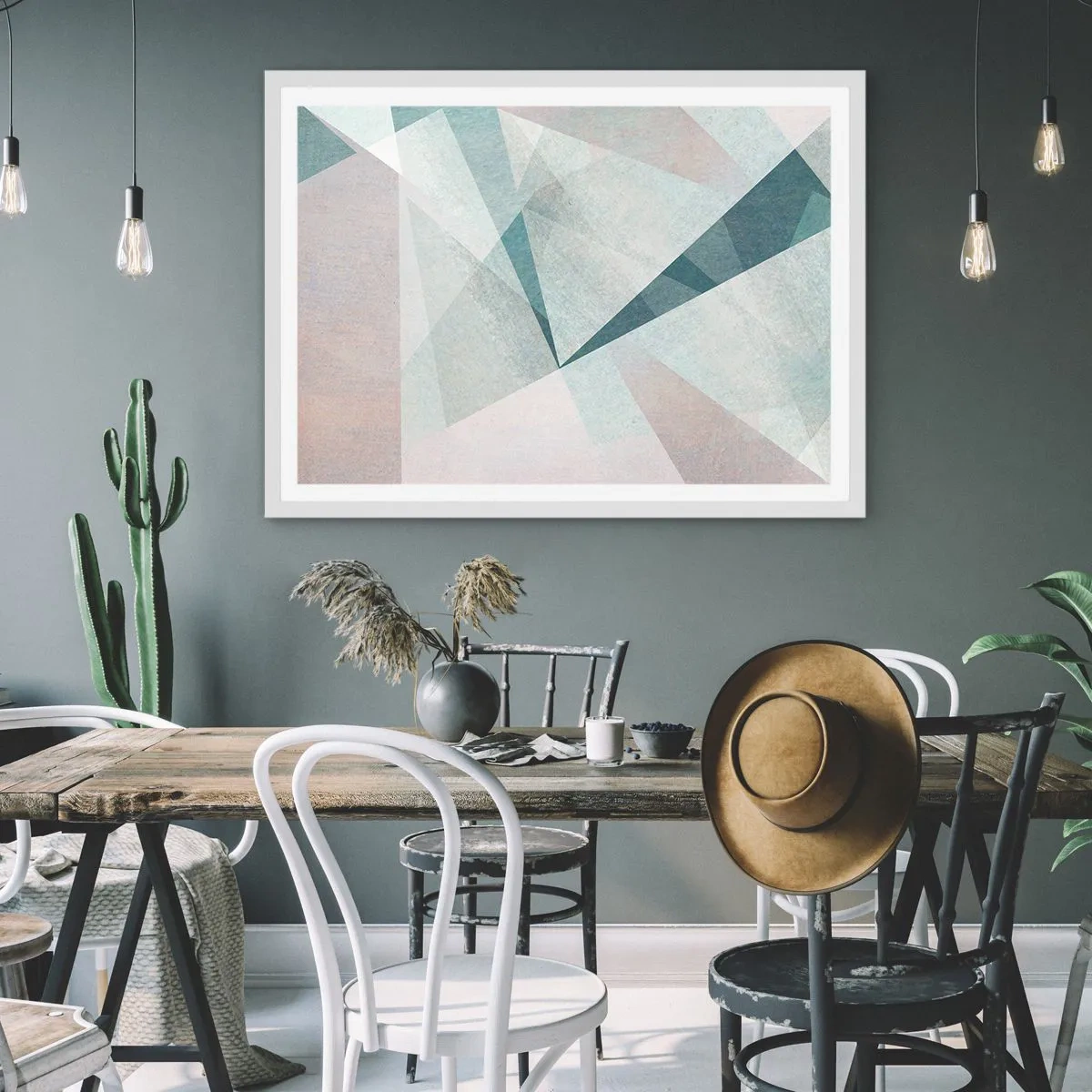 Poster in cornice bianca - Con calma ma dinamicamente - 50x40 cm