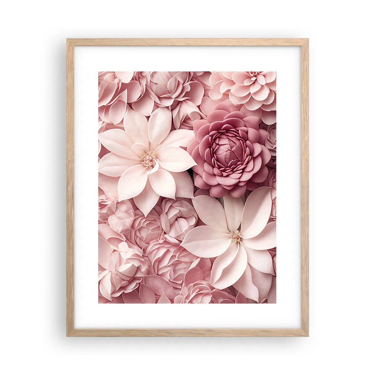 Poster in cornice rovere chiaro - Nei petali di rosa - 40x50 cm