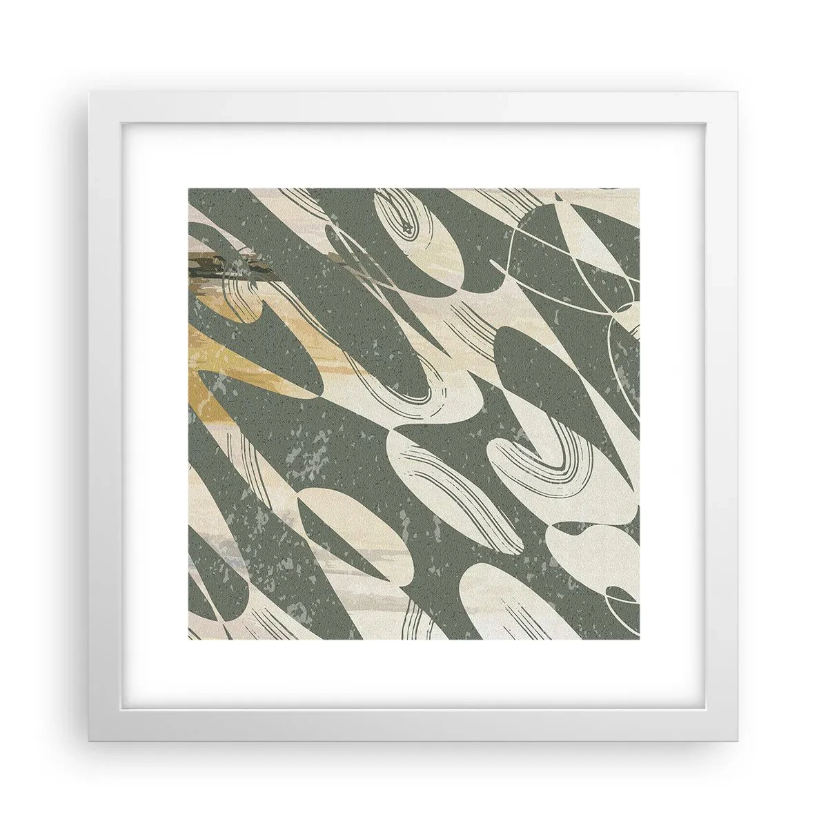 Poster in cornice bianca - Astrazione ritmica - 30x30 cm