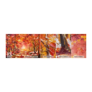 Campione di Fotomurale Premium Canvas - Foresta di rame - Autunno, Parco, Paesaggio - 100x30 cm