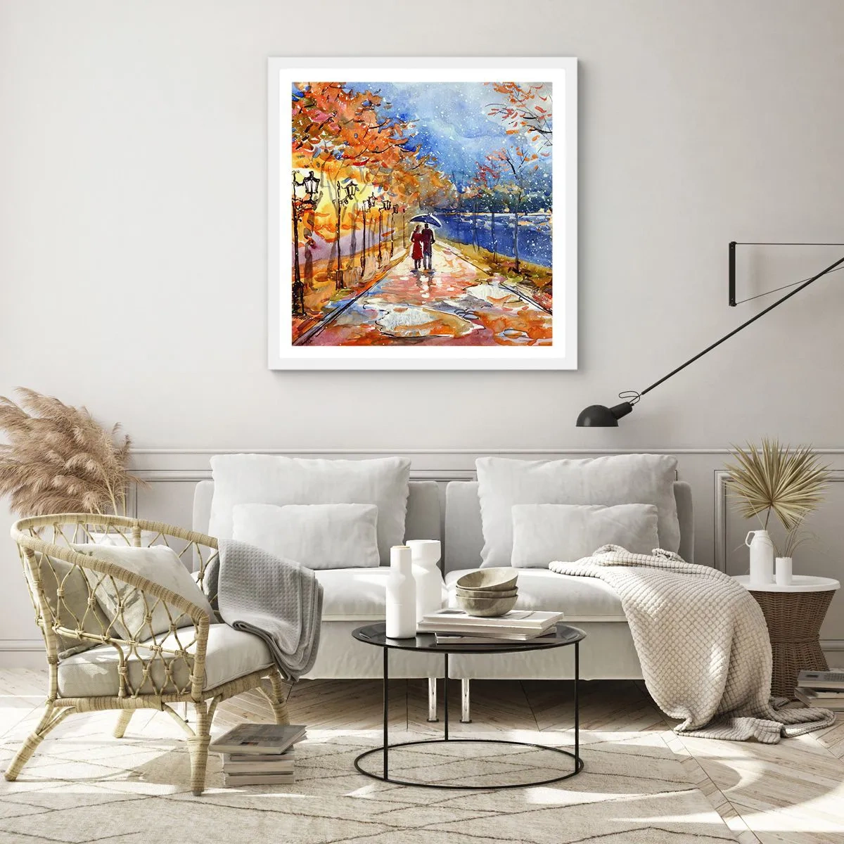 Poster in cornice bianca - Insieme fino ai confini del tempo - 30x30 cm