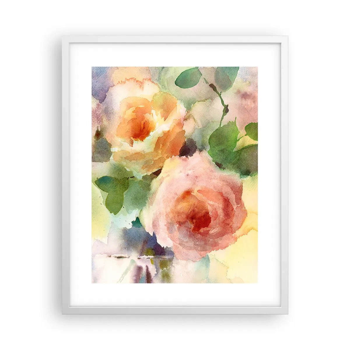 Poster in cornice bianca - Delicati come un acquerello - 40x50 cm