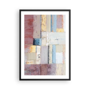 Poster in cornice nera - Composizione geometrica astratta in colori pastello - 50x70cm - La pace della geometria - Decorazione murale moderna per soggiorno e camera da letto ARTTOR