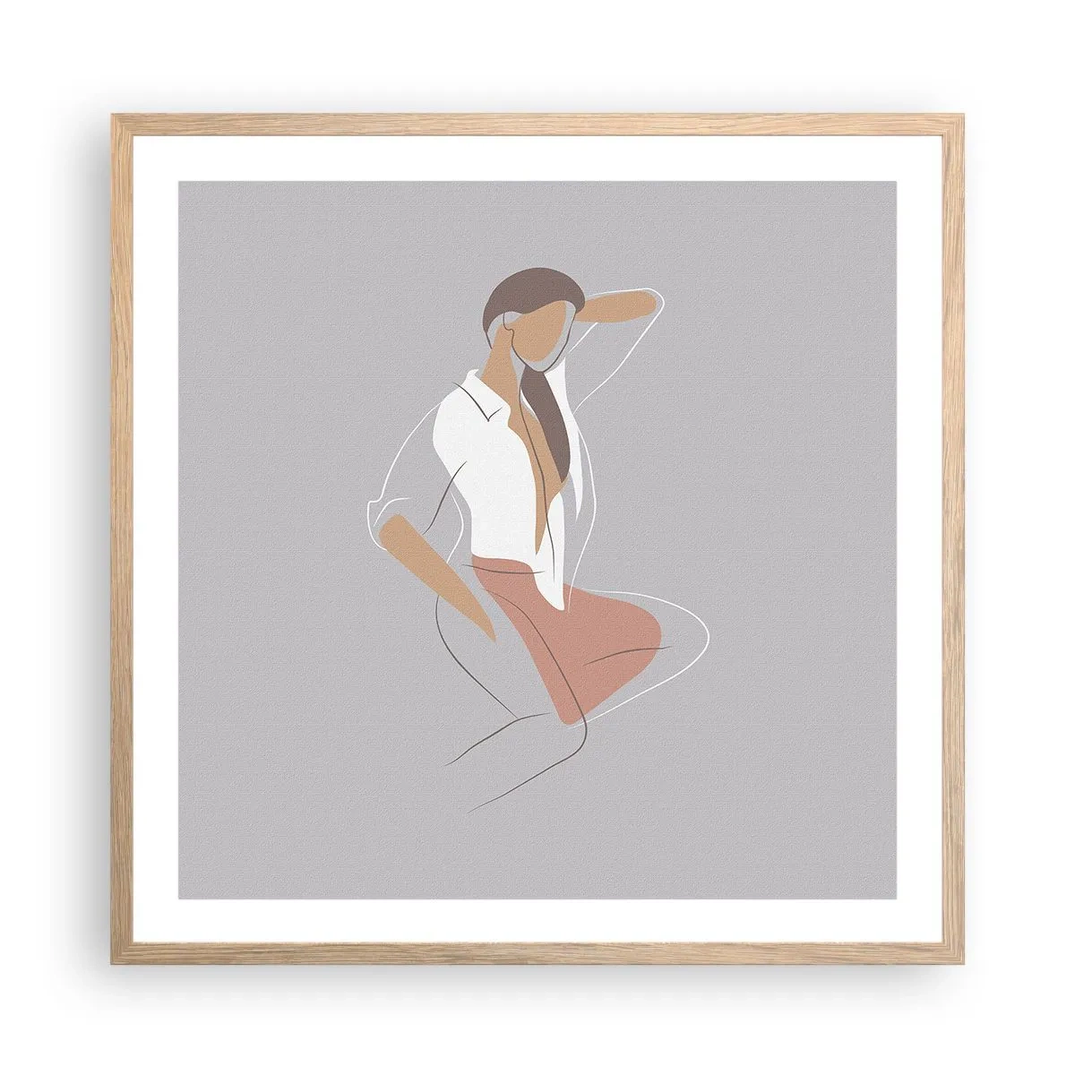 Poster in cornice rovere chiaro - Profilo di bellezza - 60x60 cm