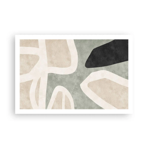 Poster - Composizione con motivi in nero - 91x61 cm