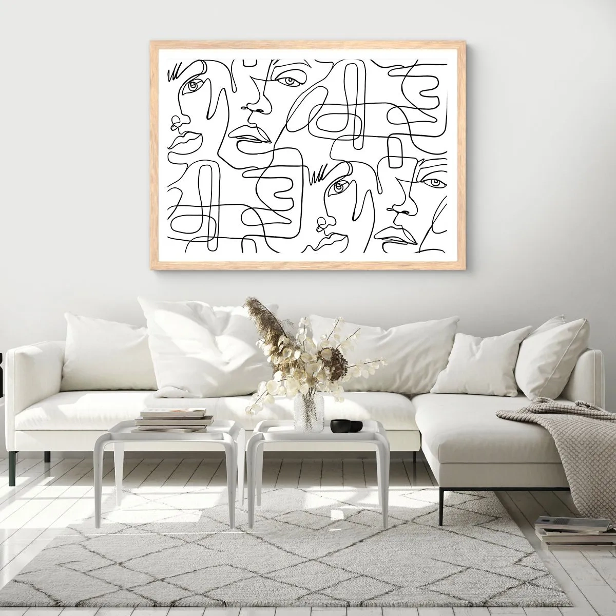 Poster in cornice rovere chiaro - Emozioni intrecciate - 100x70 cm